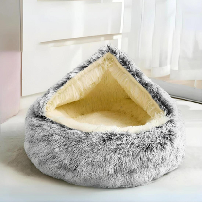 FluffNest™ - Luxe Pluche Kattenbed met Kap