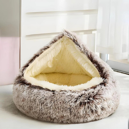 FluffNest™ - Luxe Pluche Kattenbed met Kap