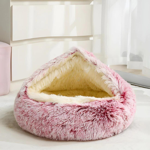 FluffNest™ - Luxe Pluche Kattenbed met Kap