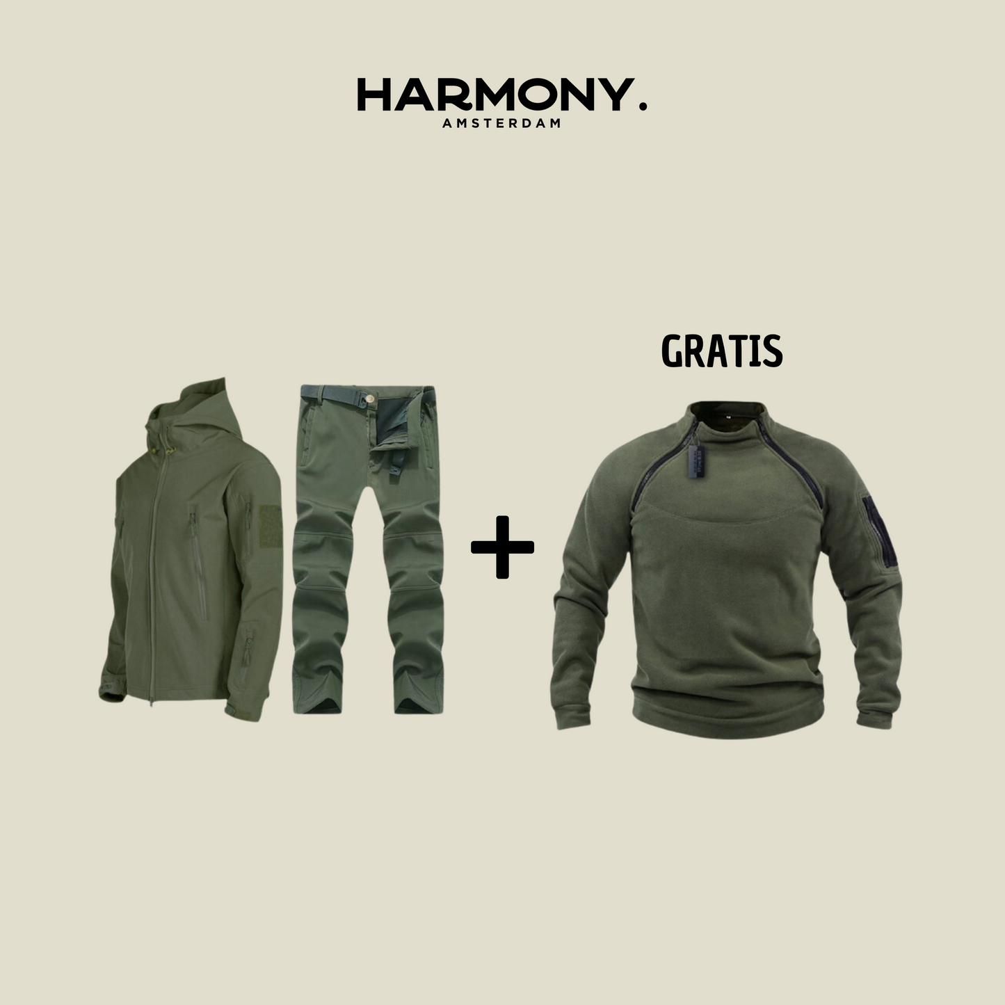 Militair | Tactisch Wind/Waterdicht pak + gratis fleece trui